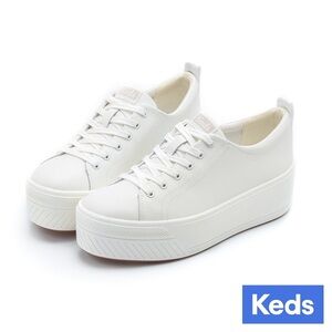 NIB$80 Keds sz 5 Skylar Leather Platform Sneakers White